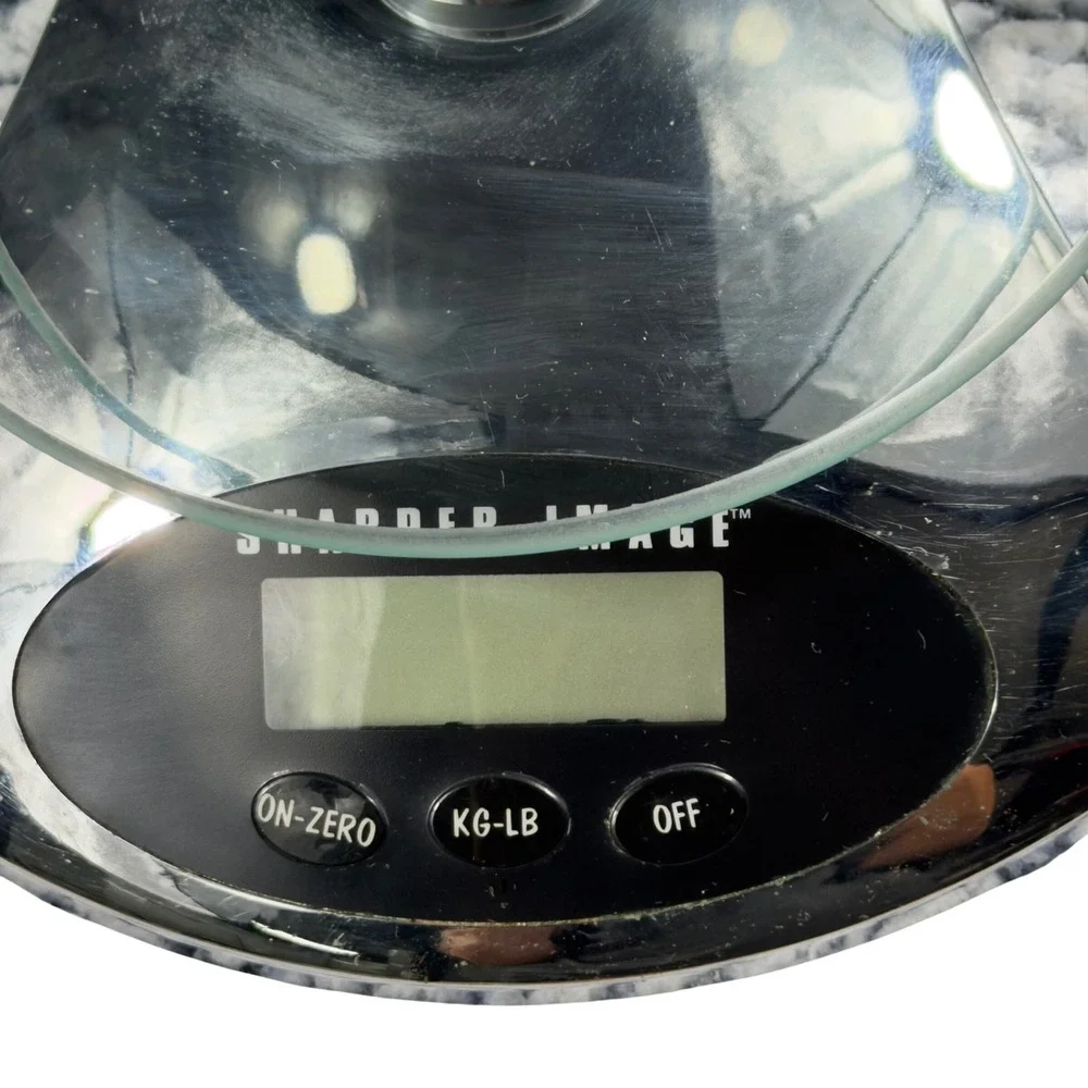 Sharper Image Digital Kitchen Scale Silver Glass Chrome Electronic Modern Scale